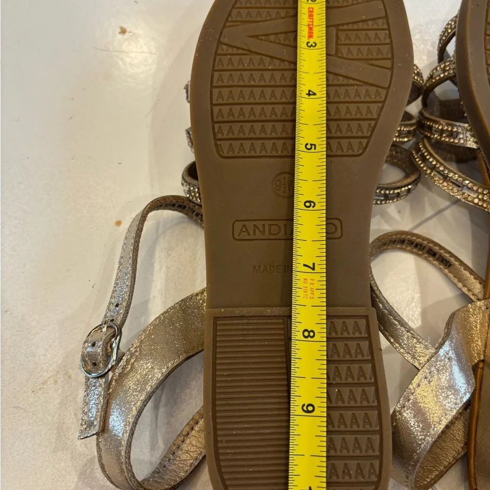 Andiamo Comfort & style Gold Beaded Sandals Women’s 9.5W New without tag - Picture 11 of 12